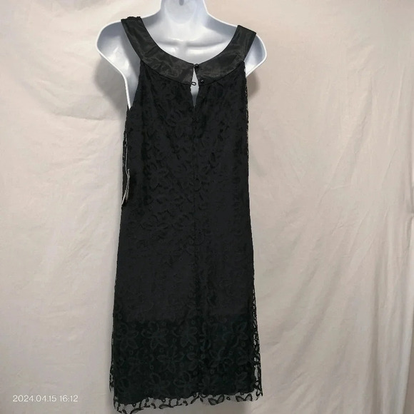 Jonathan Martin Black Lace Overlay Sleeveless Cocktail Dinner Dress size 10 - Picture 6 of 13